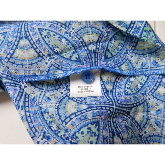 A.N.A A New Approach Shirt Tank Top XL Blue White Geometric Sleeveless V-Neck - Picture 6 of 7